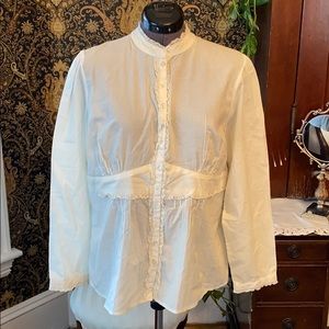 🤍 Victorian-inspired April Cornell Ivory Blouse S